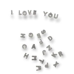 Alphabet‎ Letter Slide 3D Bling Charms 10mm